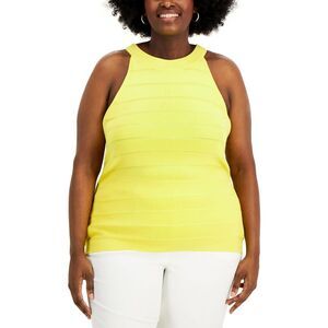 ANNE KLEIN Yellow Sleeveless Tank Sweater 3X